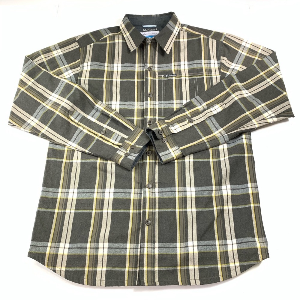 Columbia omni wick plaid button shirt size small